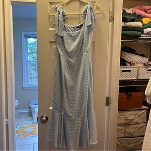 Lulus light Blue Dot Dress
